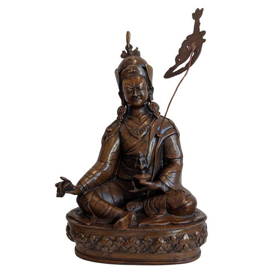 Tibetaans Padmasambhava Guru Rinpoche beeld in brons, Vajrayana boeddhisme, 19e eeuw