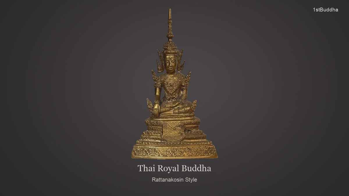 Productvideo van Thaise Bronzen Boeddha – Bhumisparsha – Rattanakosin Stijl – overzicht en details van het object. 1stBuddha.