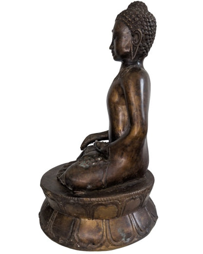 Serene meditatie Boeddha van antiek brons voor verzamelaars.