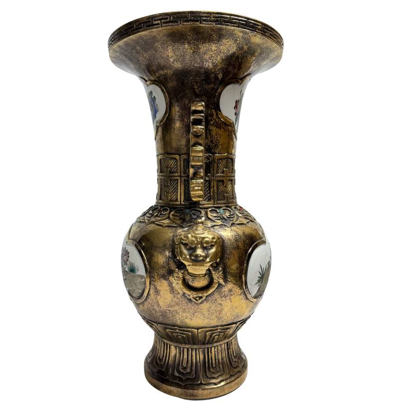 set chinese vazen porselein panelen metaal decoratief object