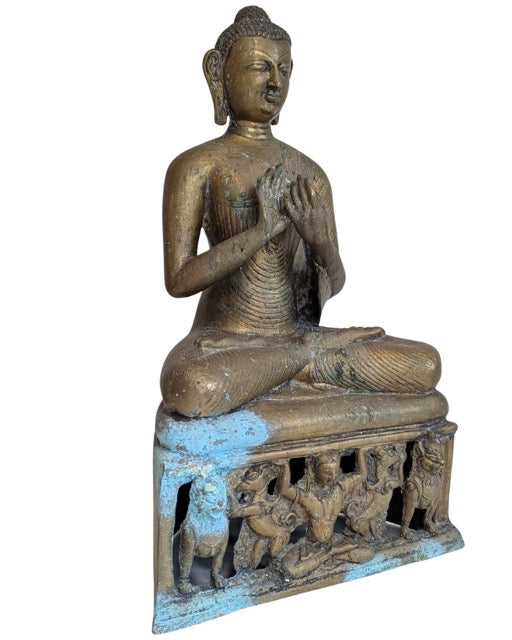 Bronzen Shakyamuni Boeddhabeeld zittend in meditatiehouding