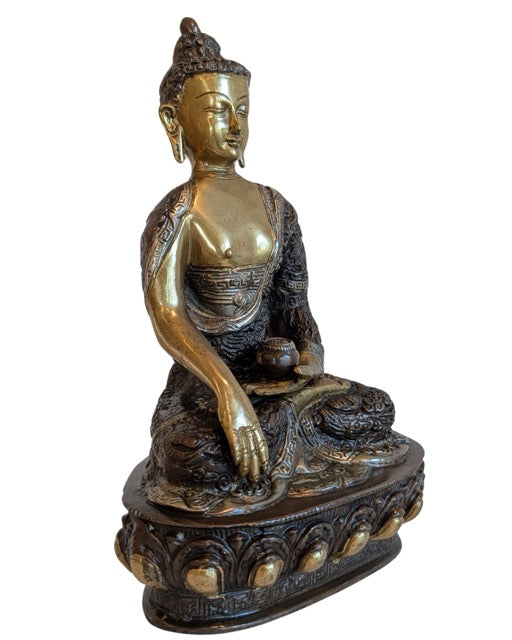 Klassiek Shakyamuni Boeddhabeeld uit Nepal met rustige houding