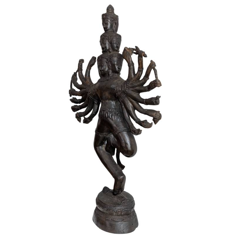 Shiva Nataraja met meerdere armen, bronzen beeld Zuidoost-Azië