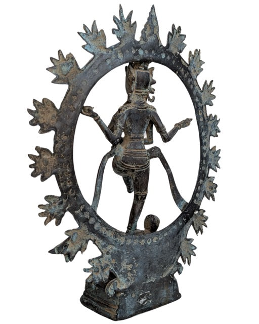 Oud devotioneel Shiva Nataraja beeld van brons