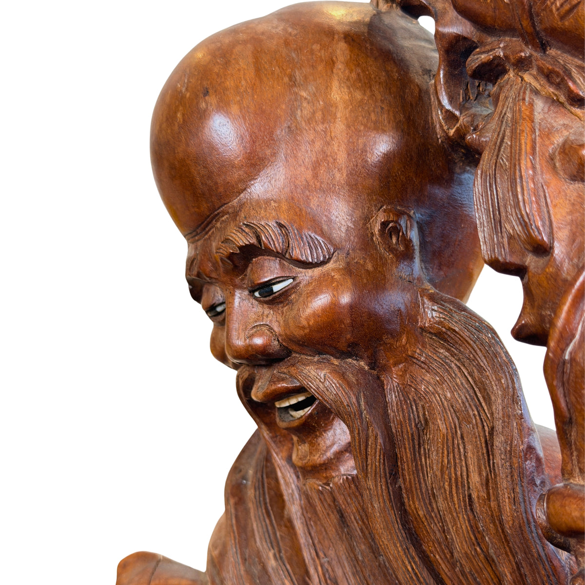 Gezicht en baard van Shoulao in profiel