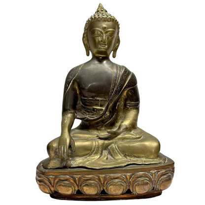 Sino Tibetaans boeddha beeld brons bhumisparsha mudra traditioneel gegoten beeld