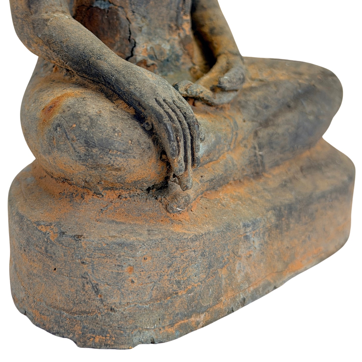 Antieke vergulde bronzen Ayutthaya Boeddha, Thailand, 17e–vroege 18e eeuw, SKU 740 – opname 6