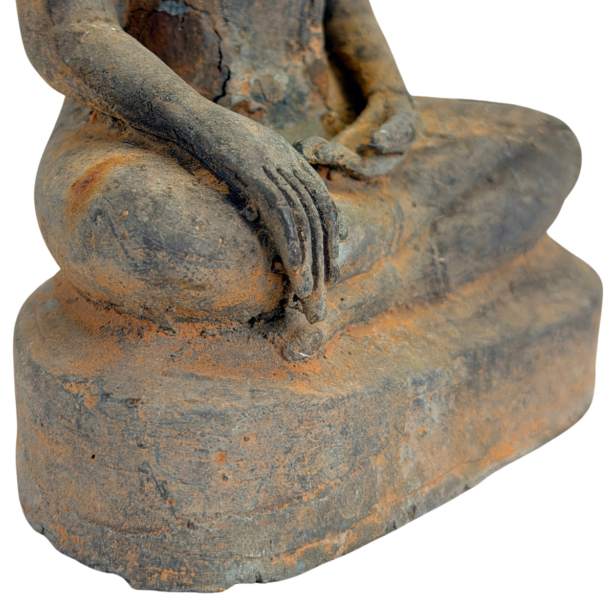 Antieke vergulde bronzen Ayutthaya Boeddha, Thailand, 17e–vroege 18e eeuw, SKU 740 – opname 6