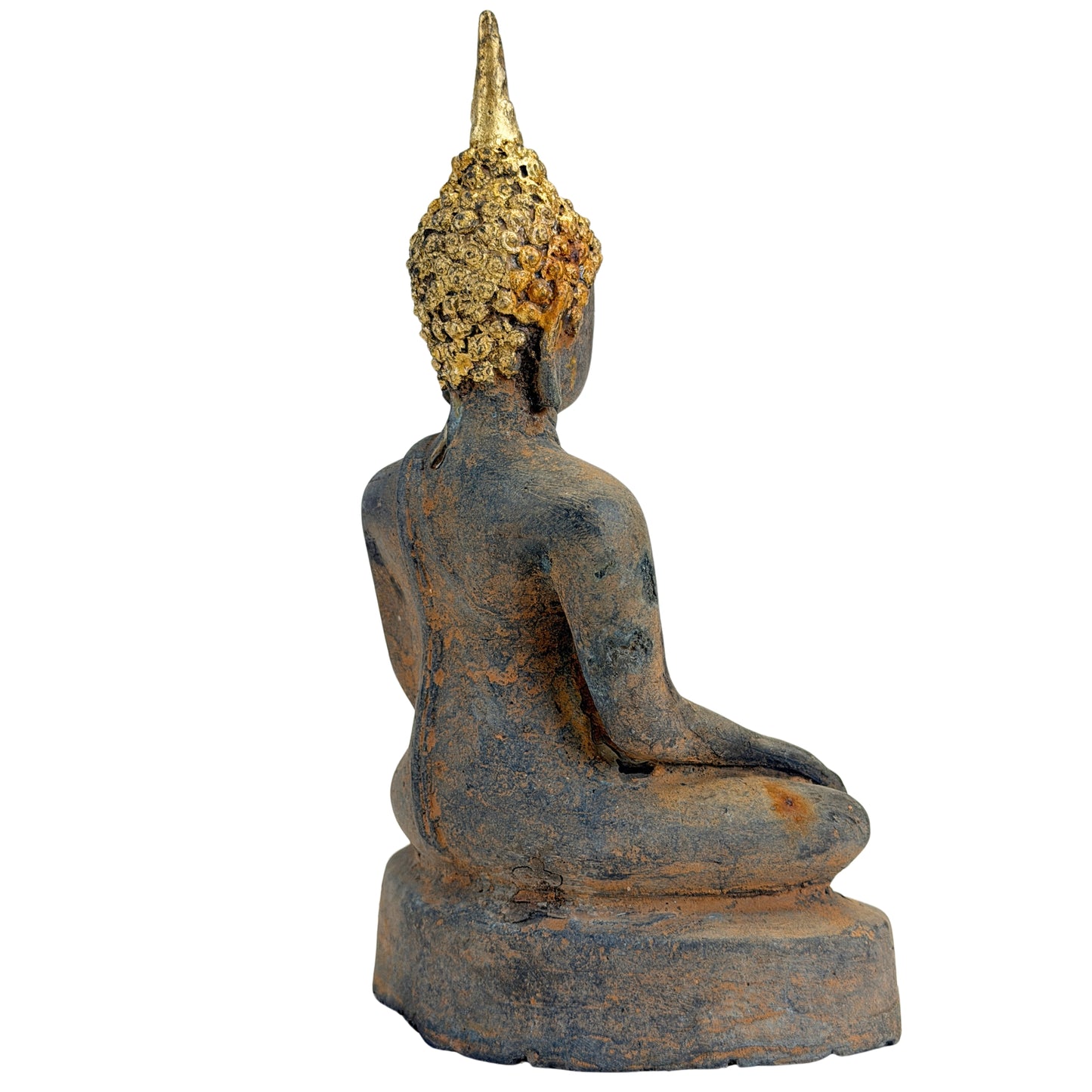 Antieke vergulde bronzen Ayutthaya Boeddha, Thailand, 17e–vroege 18e eeuw, SKU 740 – opname 9