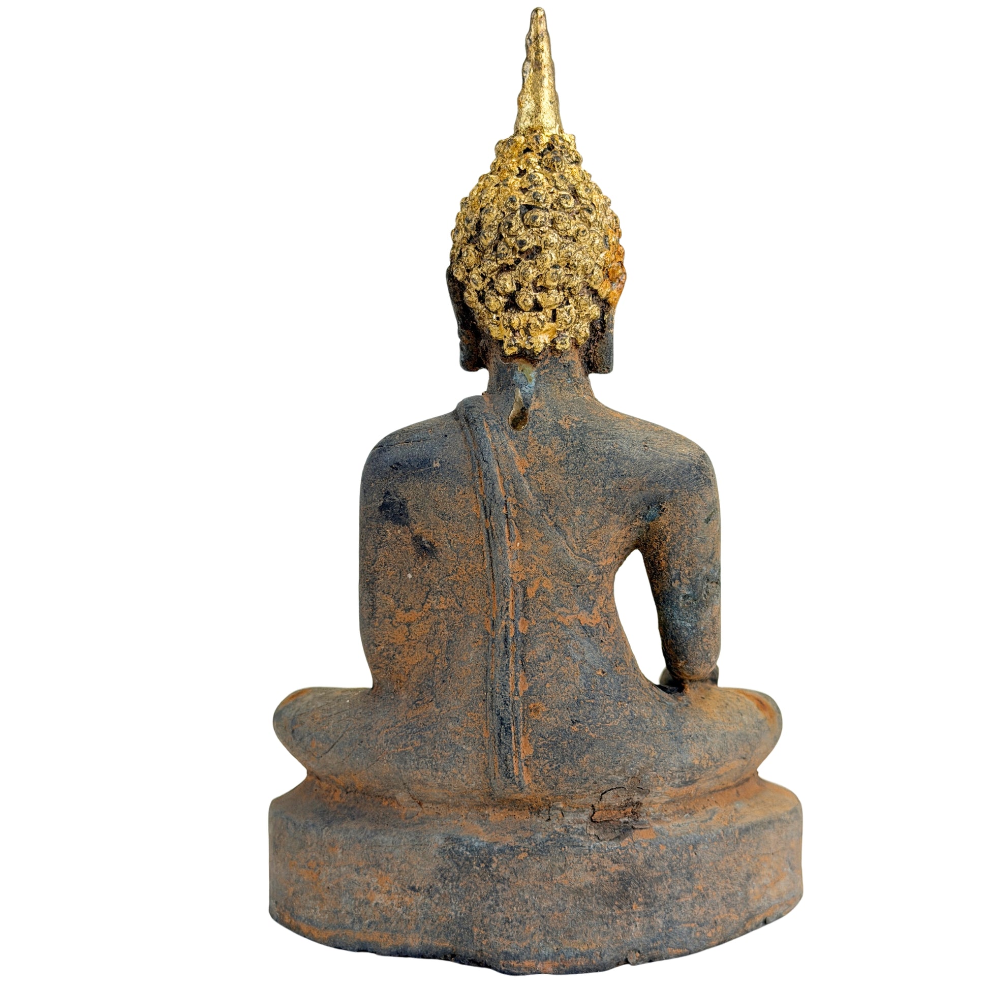 Antieke vergulde bronzen Ayutthaya Boeddha, Thailand, 17e–vroege 18e eeuw, SKU 740 – opname 10