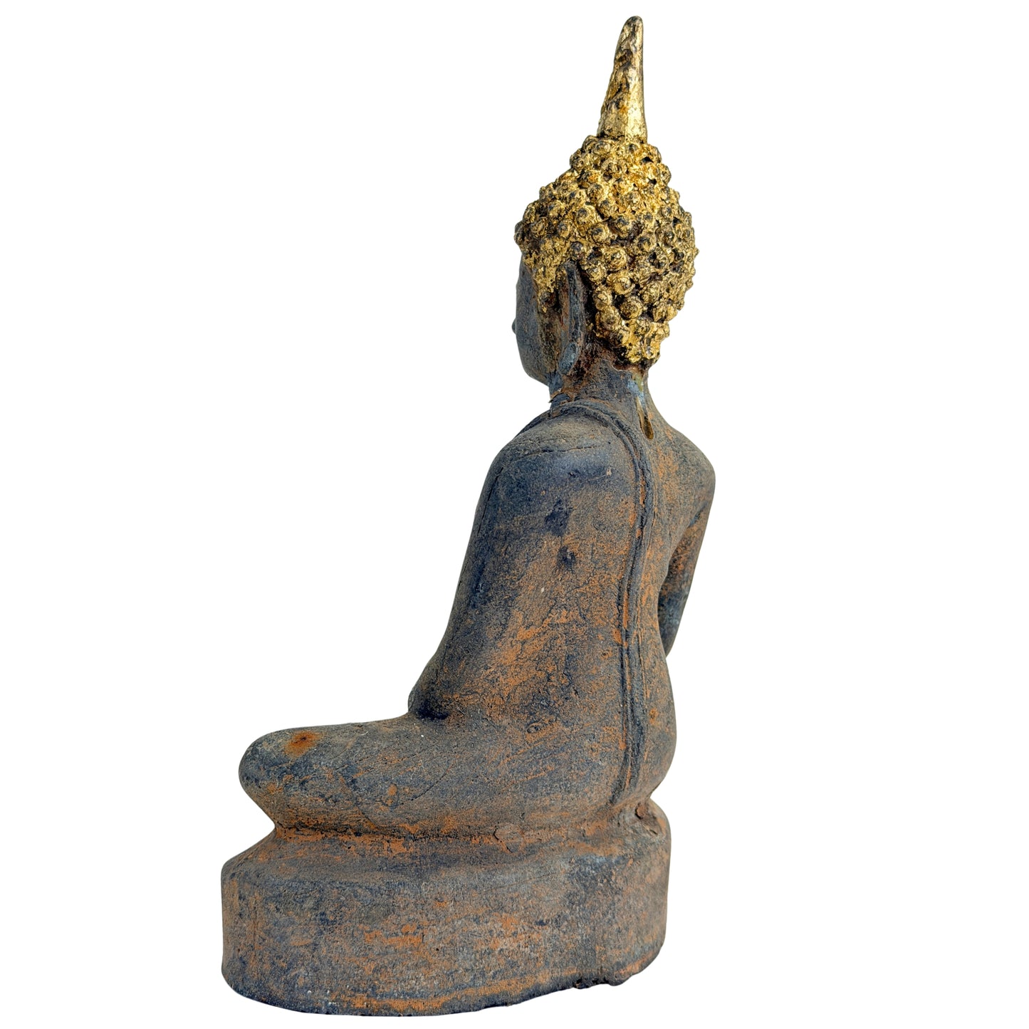 Antieke vergulde bronzen Ayutthaya Boeddha, Thailand, 17e–vroege 18e eeuw, SKU 740 – opname 11