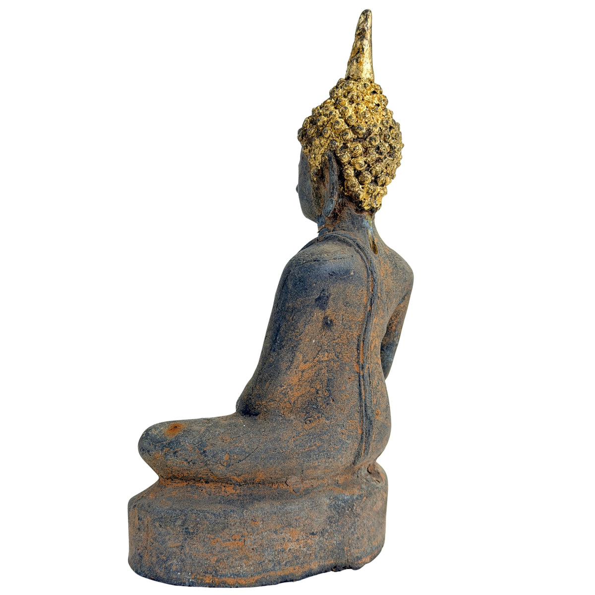 Antieke vergulde bronzen Ayutthaya Boeddha, Thailand, 17e–vroege 18e eeuw, SKU 740 – opname 11