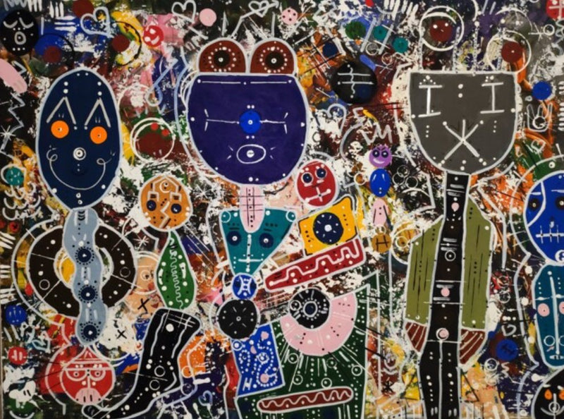 Soufiane Chaouaou – Origineel Kleurrijk Schilderij – Acryl & Marker – 60x80 cm