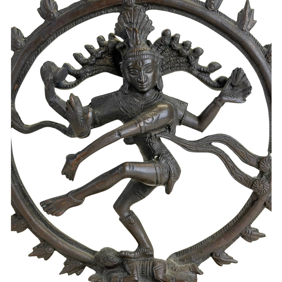 Spiritueel hindoeïstisch kunstobject van brons uit India voor meditatie, yoga ruimte of altaar