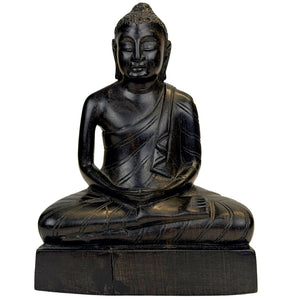 Sri Lankaanse Houten Boeddha in Dhyana Mudra – Midden 20e Eeuw – Lot 757