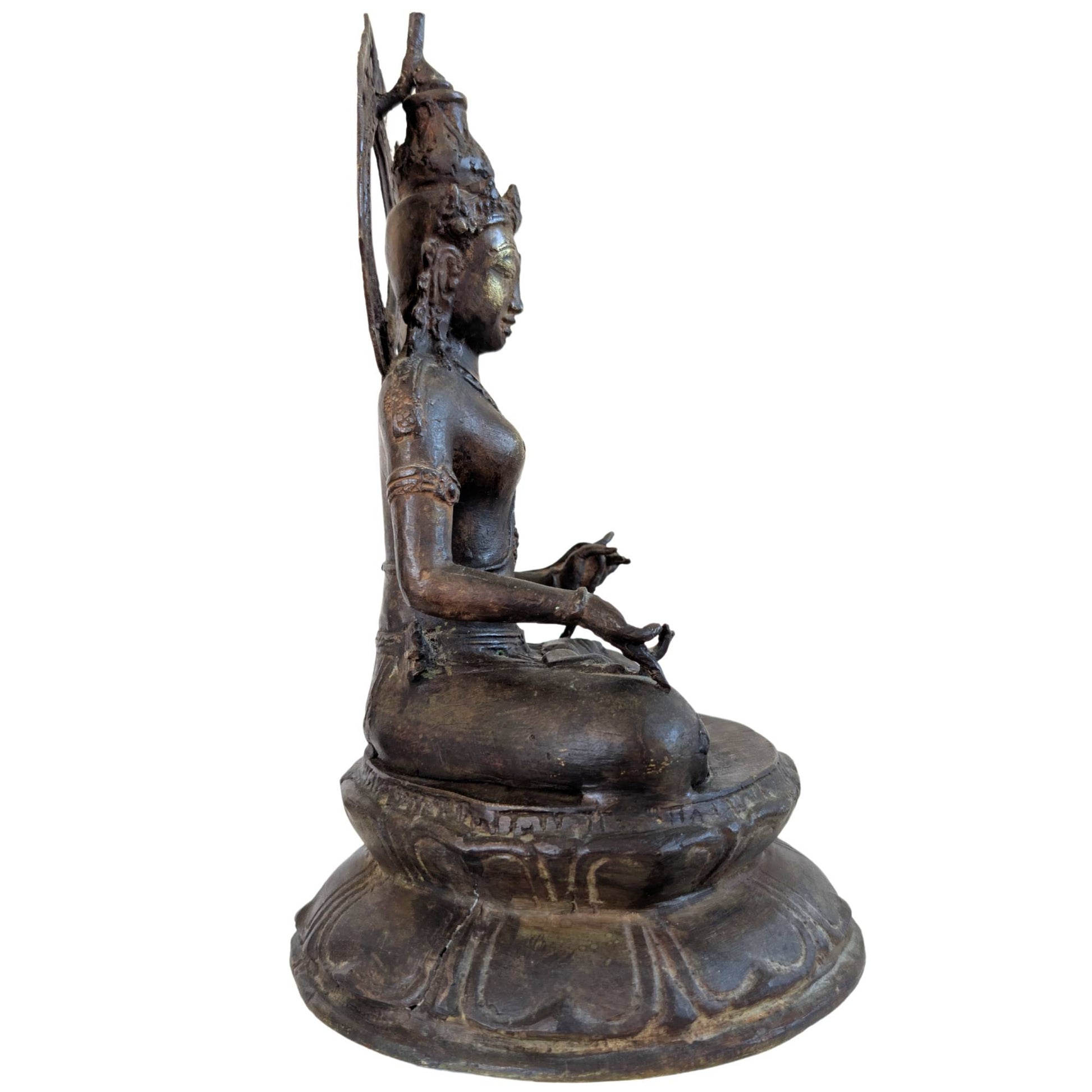 Bronzen Avalokiteshvara met Srivijaya en Javaanse invloeden