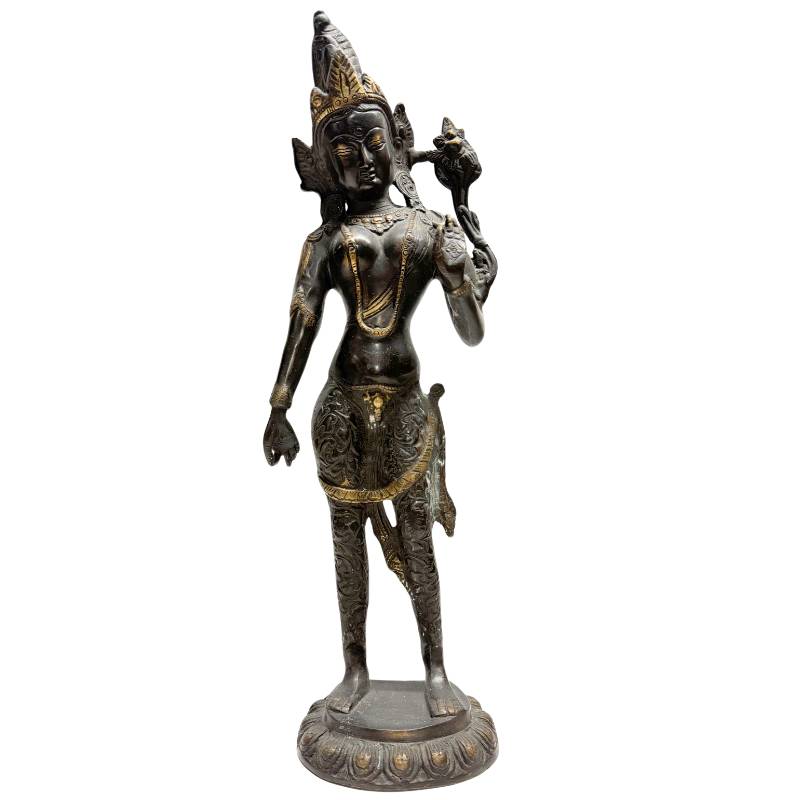 Staande Tara beeld brons Himalaya slanke vorm