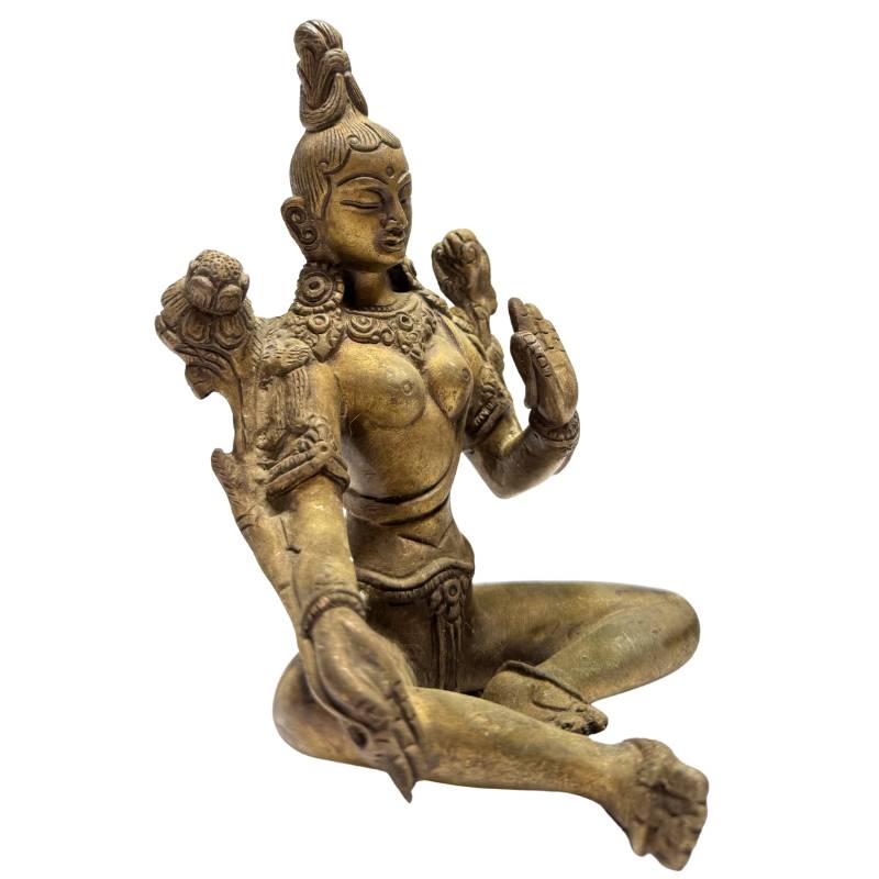 Tara beeld brons India lotus boeddhistische sculptuur