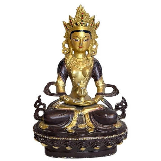 Decoratief Tara-beeld in goudkleurige afwerking voor interieur of meditatiehoek