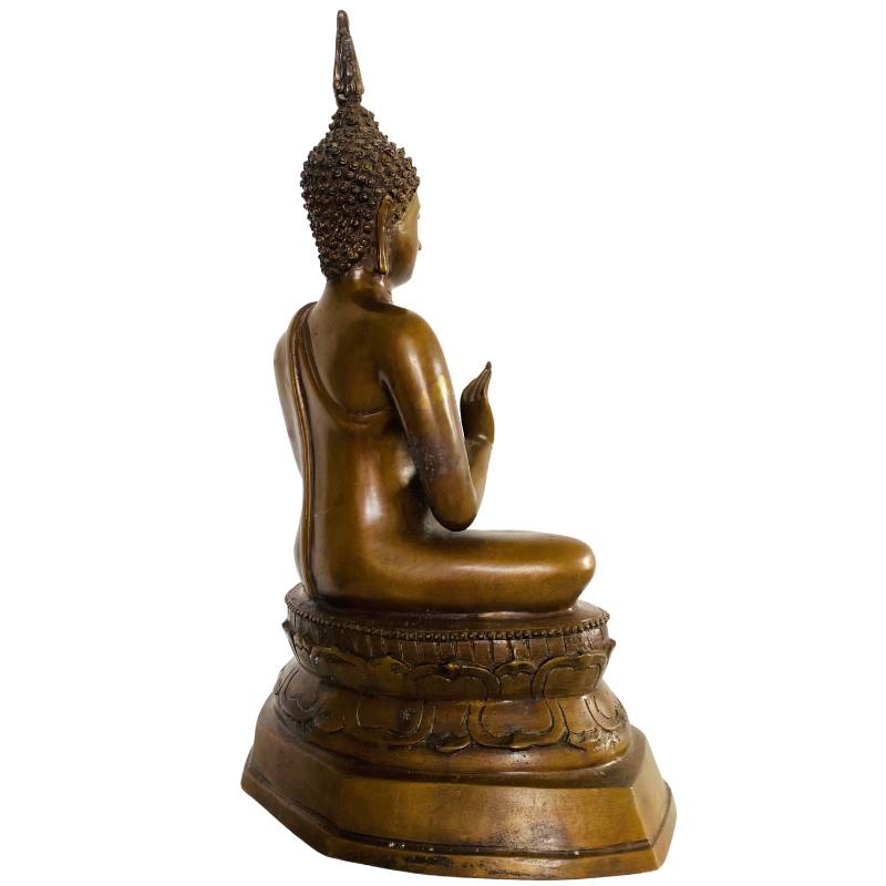 Thaise bronzen Boeddha met oude uitstraling en patina