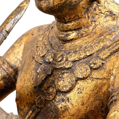 Close-up van het gezicht en oude vergulding