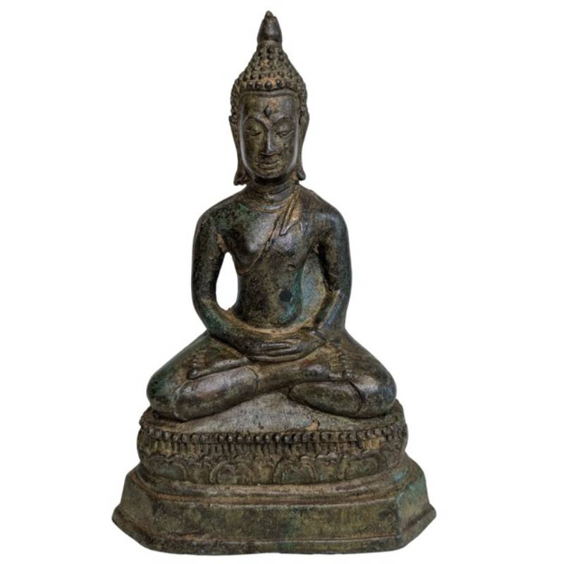 Thais bronzen Boeddhabeeld in meditatiehouding