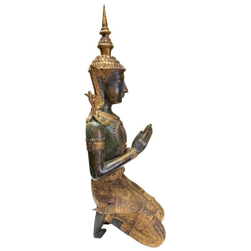 Authentiek duo Thaise bronzen tempelwachters uit de 19e eeuw