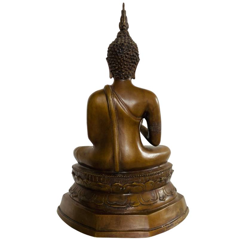 Handgemaakt Thaise bronzen Boeddha met natuurlijke patina