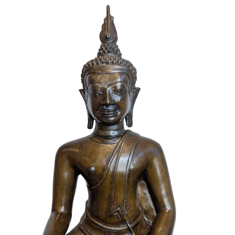 Thaise bronzen Boeddha van middelgroot formaat ca. 1900 in bhumisparsha mudra