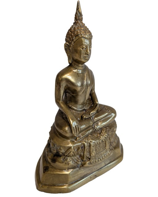 Vuurverguld Thais Boeddhabeeld van brons bedoeld voor huisaltaar