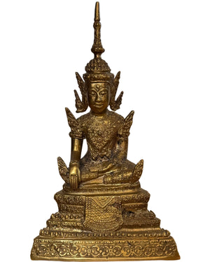Thaise Bronzen Boeddha – Bhumisparsha – Rattanakosin Stijl