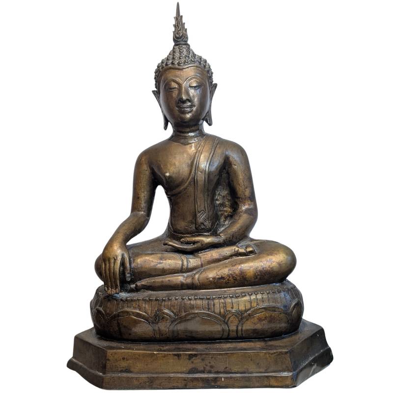 Thaise bronzen boeddha in bhumisparsha mudra