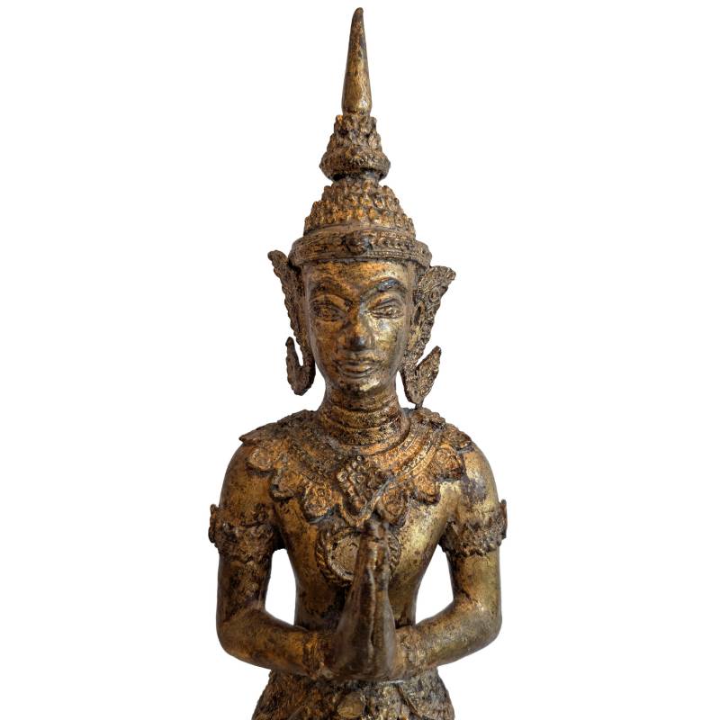 Thepanom figuur van brons met patina uit Thailand