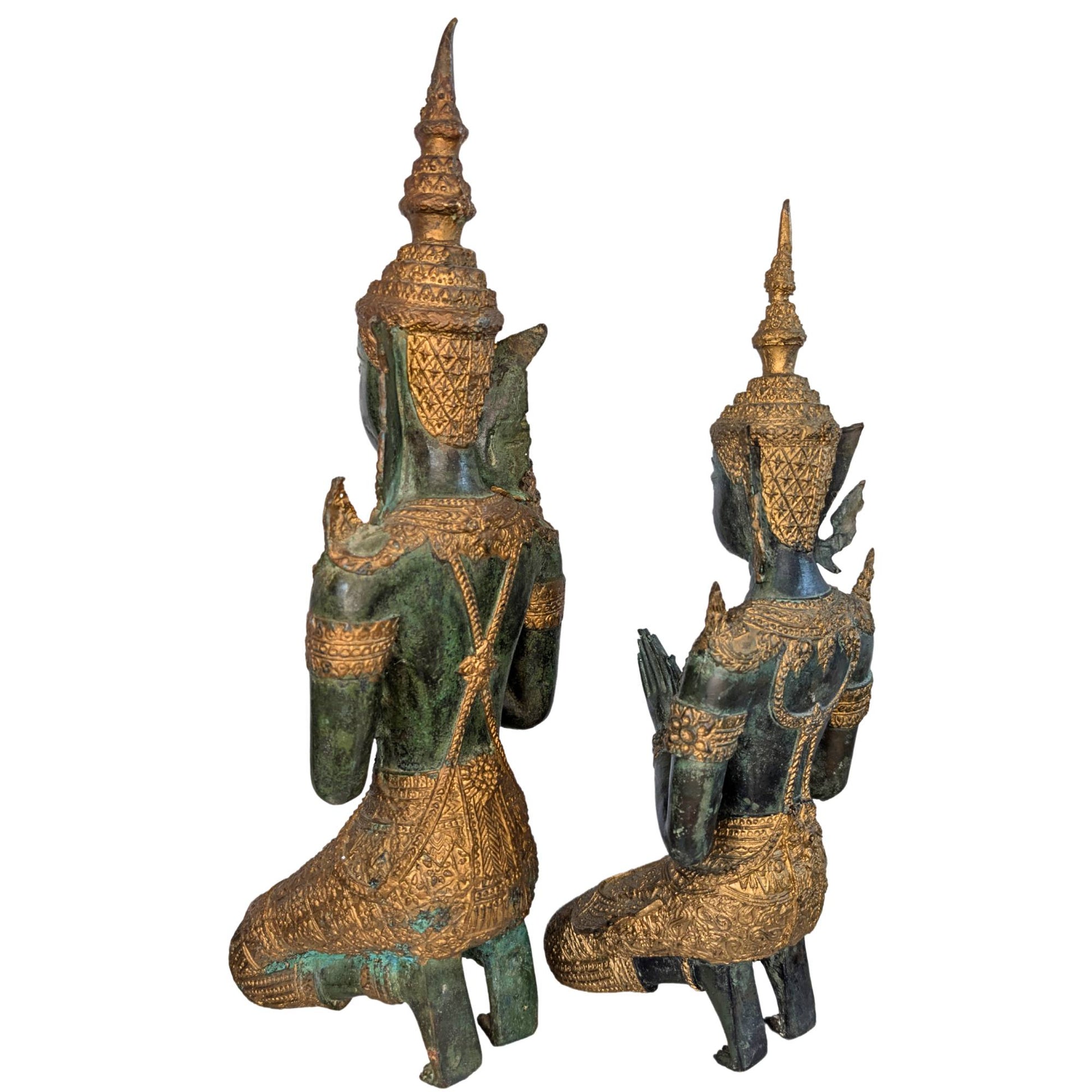 Thepanom figuren van brons Thailand handgemaakt als set