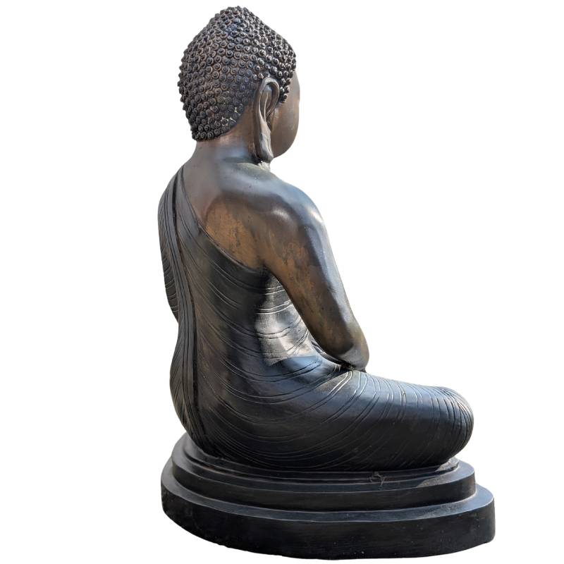 Theravada Boeddha in Kandyan-stijl, bronzen tempelbeeld