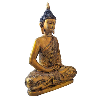 Grote Tibet Buddha statue in meditation pose (dhyana mudra) uitgevoerd in zware bronslegering.