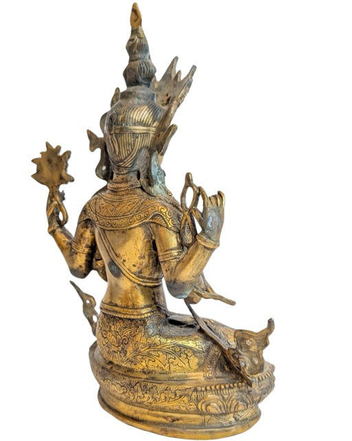 Tibetaans altaarbeeld brons Shadakshari Lokeshvara