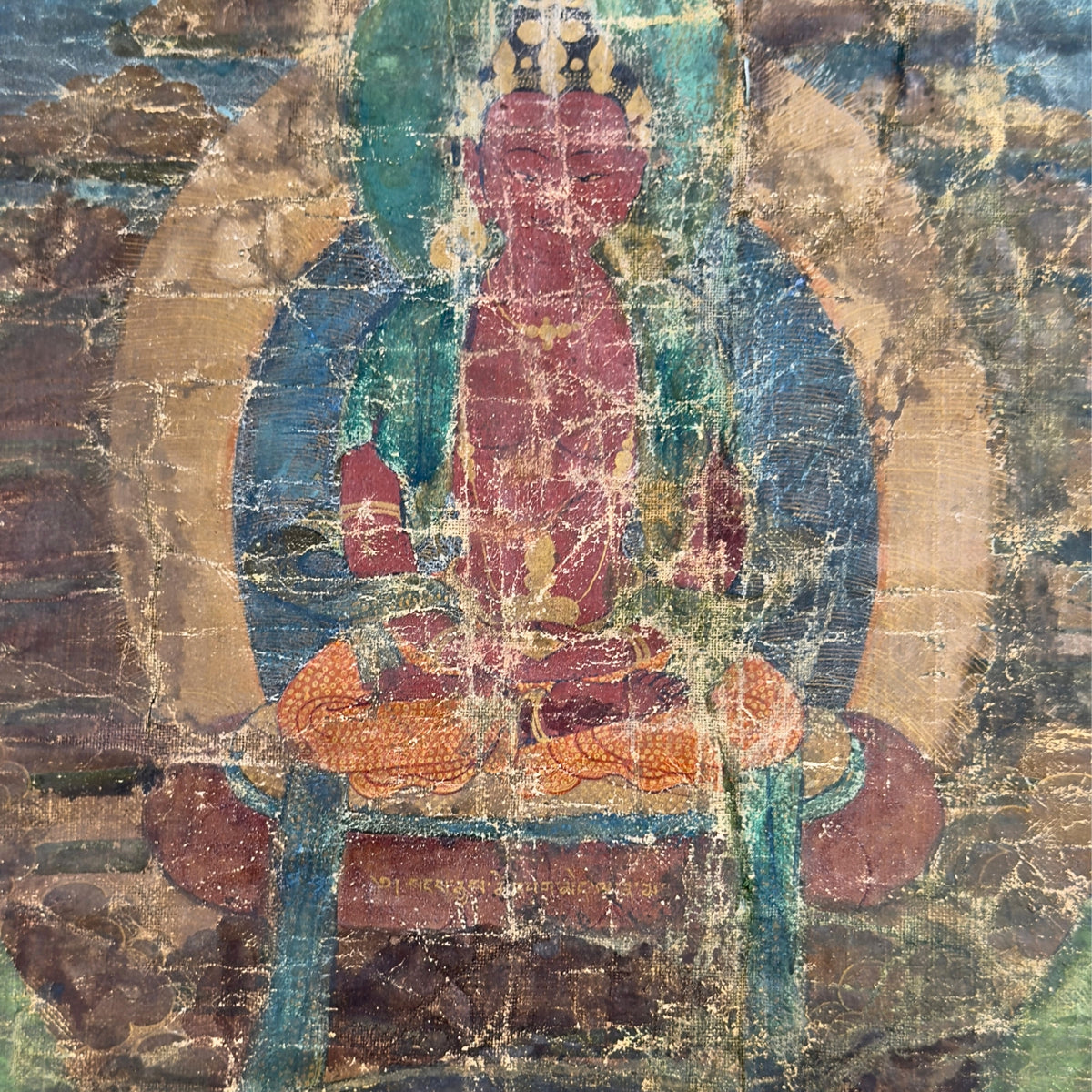 15e-eeuwse Tibetaanse Sakya lineage-thangka met Nairātmyā – opname 5