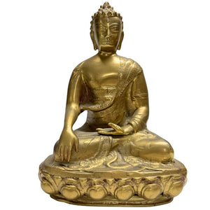 Vintage Bronzen Shakyamuni Boeddha Beeld - 24,5 cm - Handgegraveerd - Jaren 70