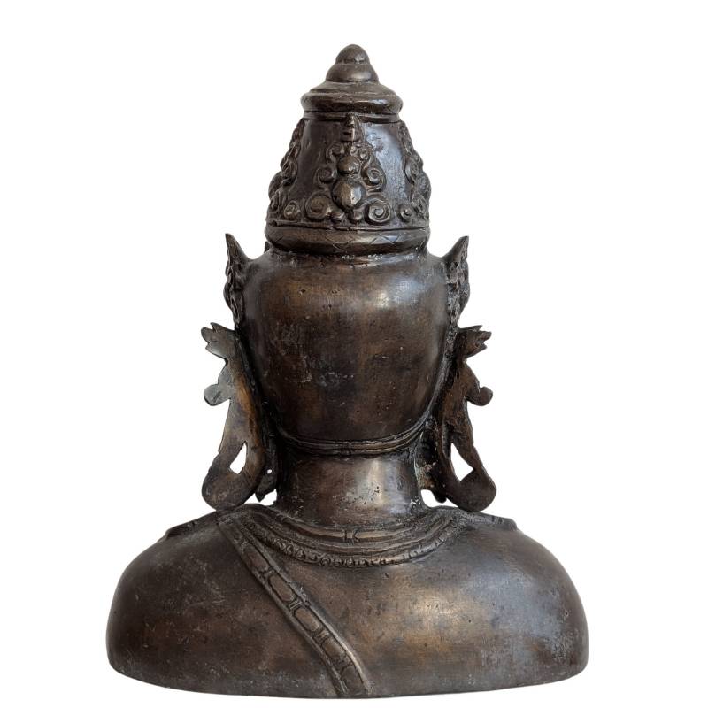 Khmer-stijl Vishnu borstbeeld in brons uit Cambodja