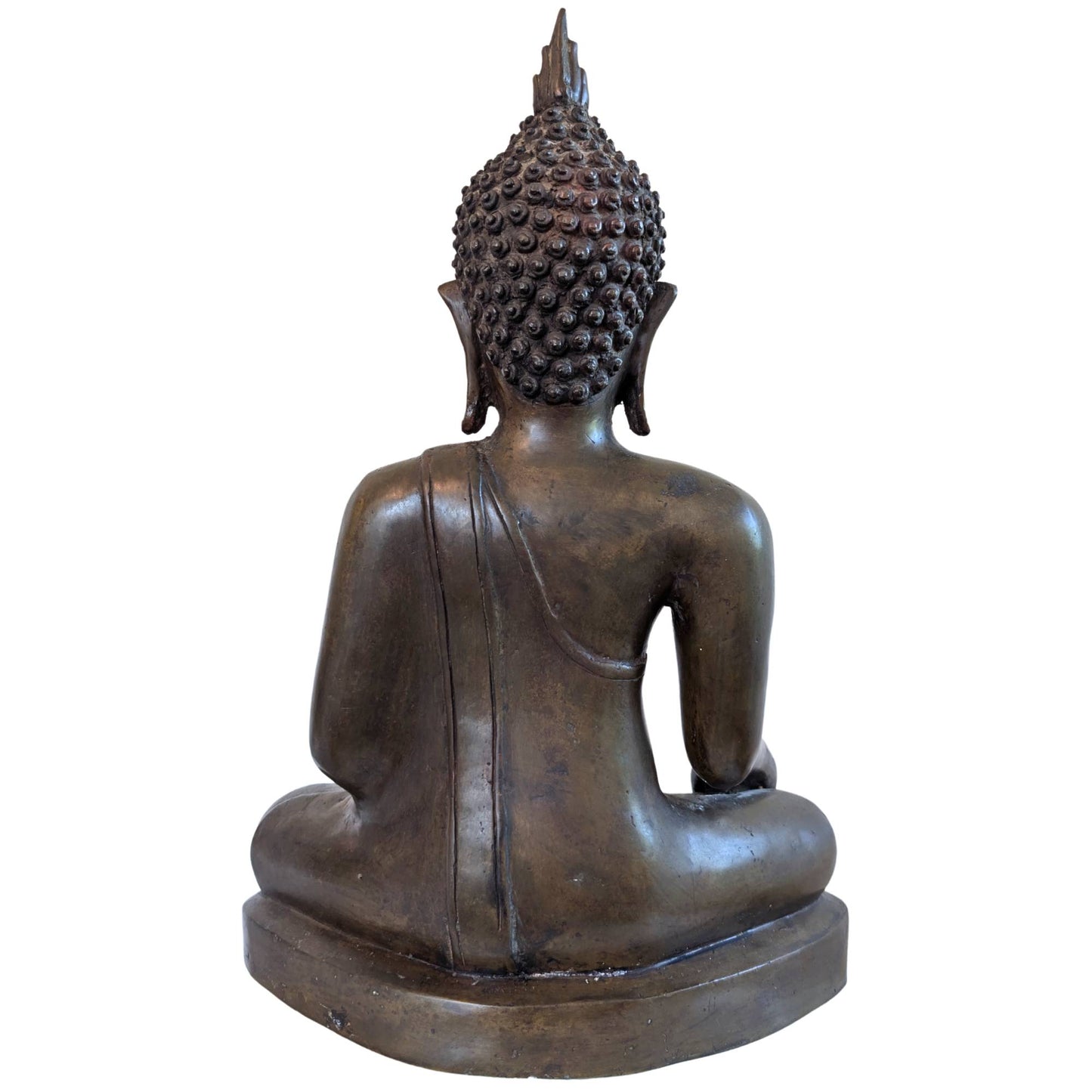 Vuurverguld bronzen Boeddhabeeld uit Laos in de grond-aanrakende mudra