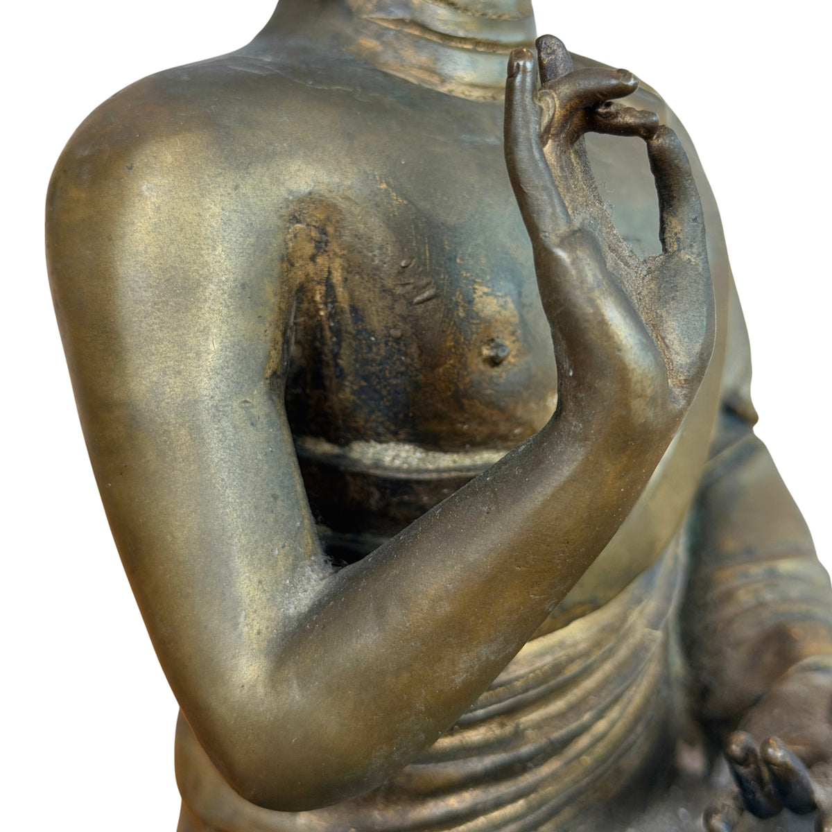 Geheven arm en schouder met gewaad, detail