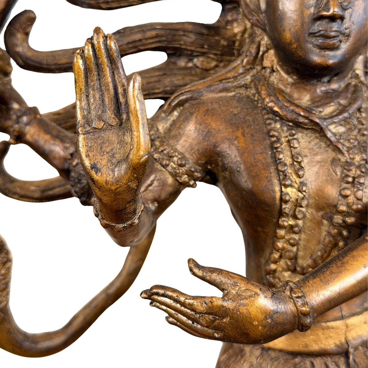 Hand in abhaya en een uitgestrekte onderste hand, detail