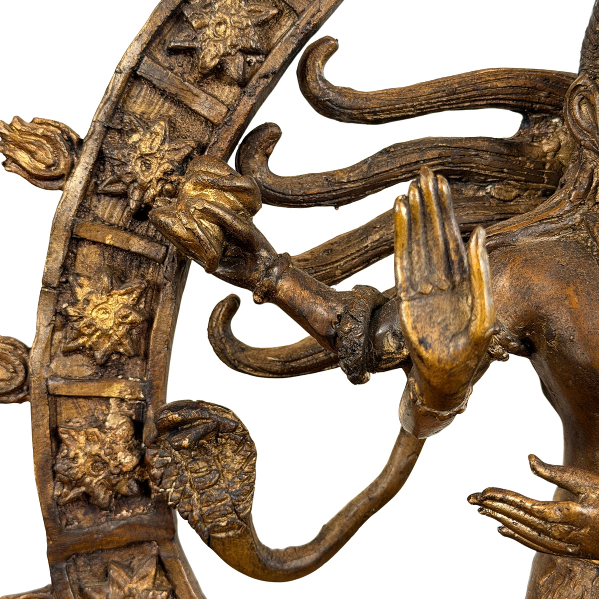 Hand in abhaya voor de vlammencirkel, detail
