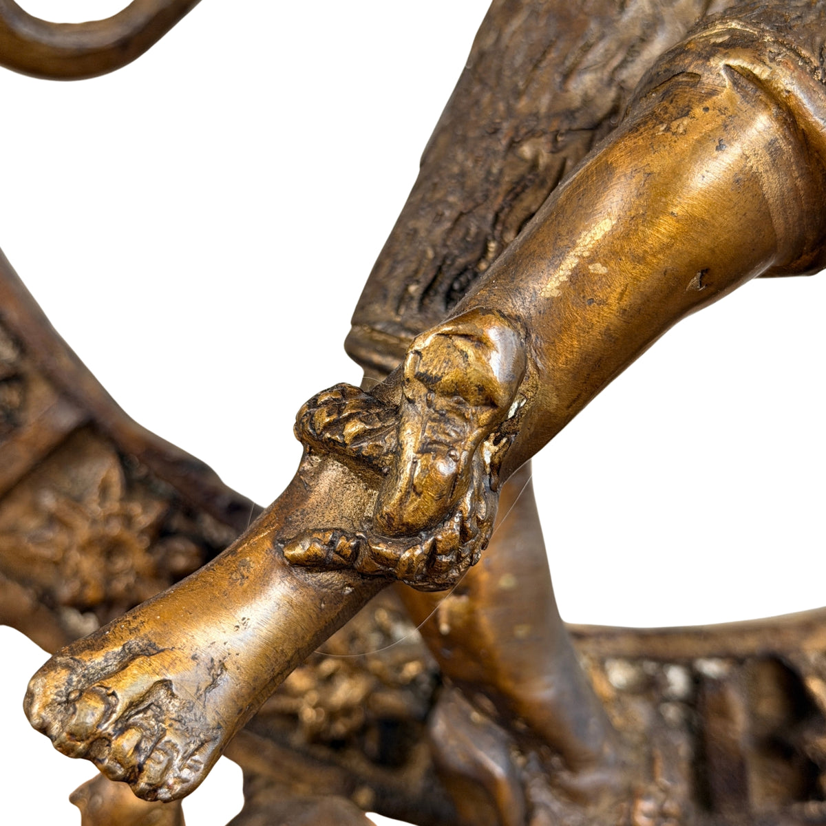 Geheven voet met enkelbanden, detail