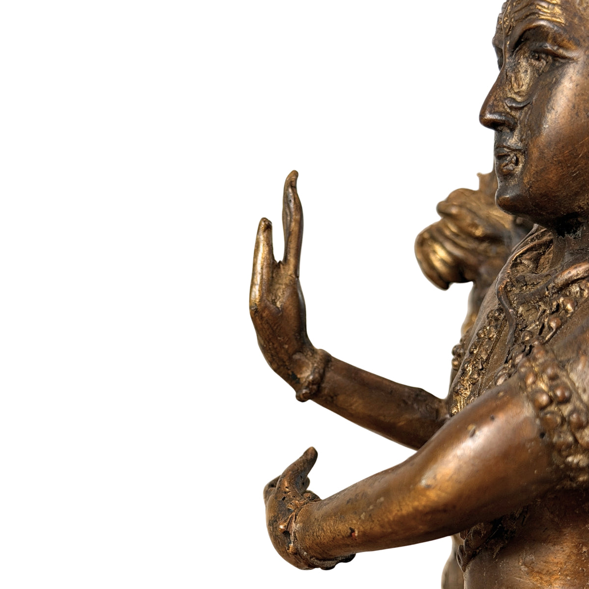 Handen in abhaya en gajahasta van opzij, detail