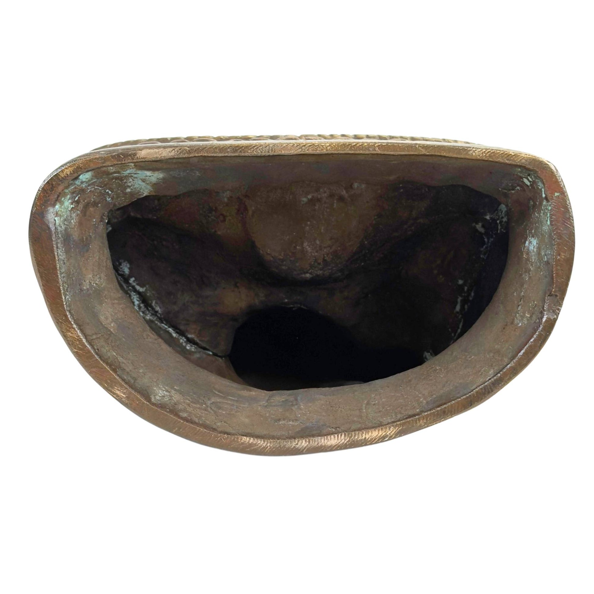 Zware bronzen Boeddha met stupa in zijn handen, 28 cm hoog, 4,2 kg en 19e-eeuwse uitstraling